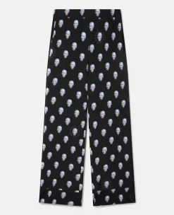 Sexy Robot Print Crepe De Chine Pyjama Trousers