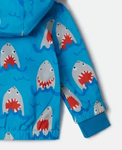Shark Print Hooded Jacket