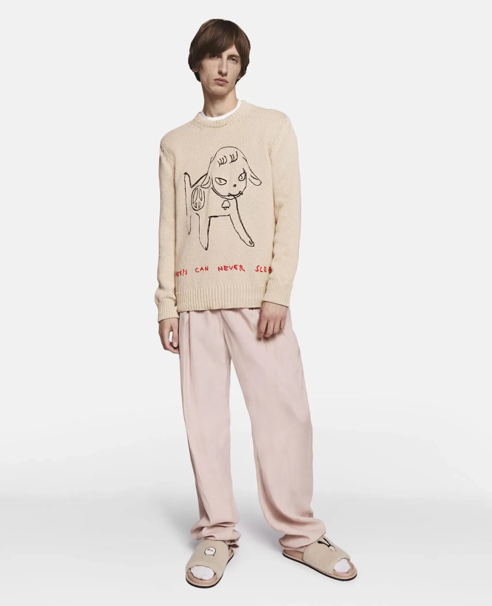 Sheep Embroidery Cotton Sweatshirt