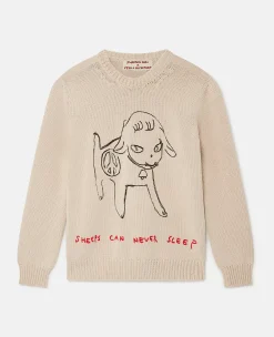 Sheep Embroidery Cotton Sweatshirt
