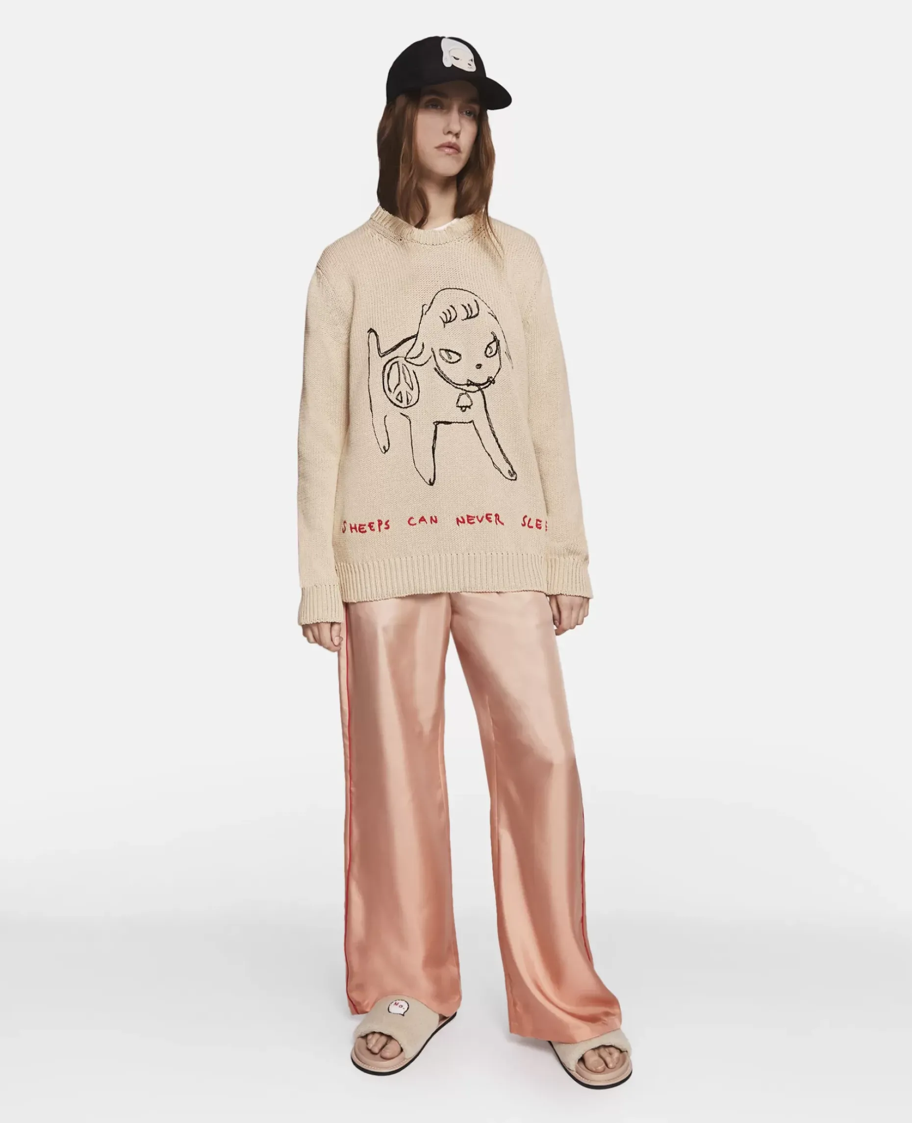 Sheep Embroidery Cotton Sweatshirt