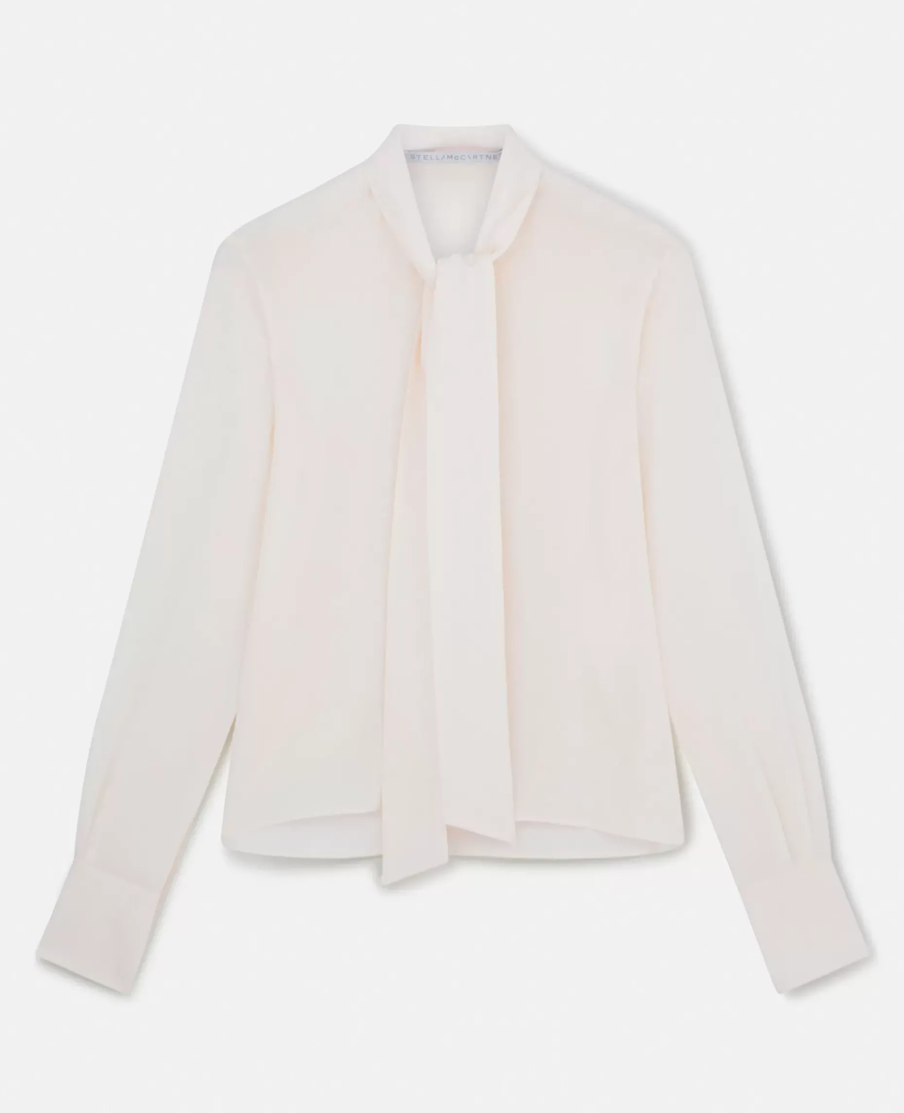 Silk Crepe De Chine Pussybow Shirt