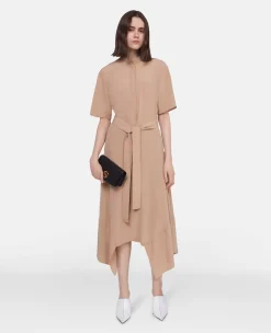 Silk Crepe De Chine Shirt Dress