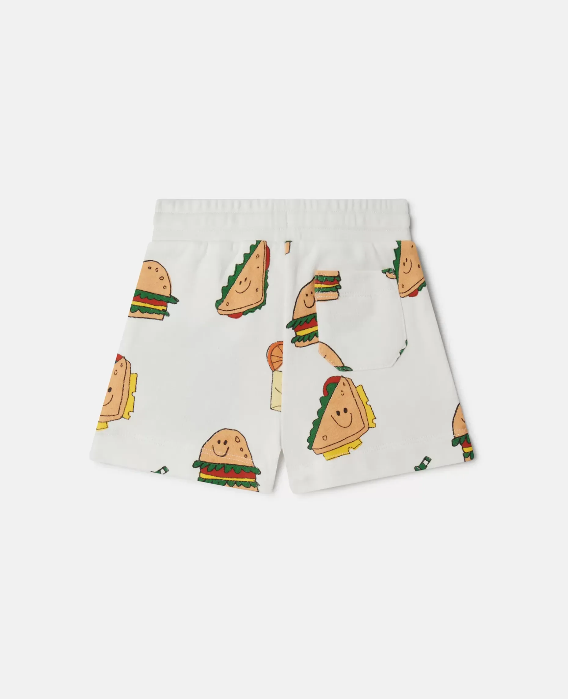 Silly Sandwich Print Drawstring Shorts