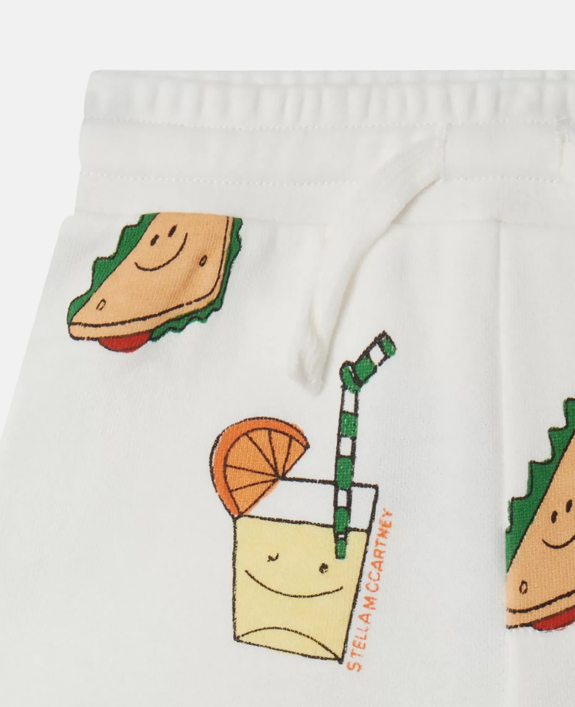 Silly Sandwich Print Drawstring Shorts