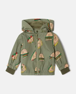 Silly Sandwich Print Hooded Jacket