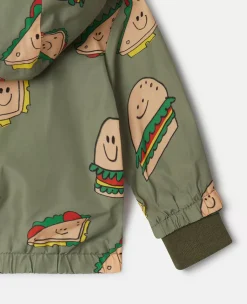 Silly Sandwich Print Hooded Jacket