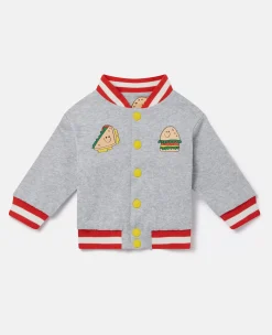 Silly Sandwich Print Reversible Bomber Jacket