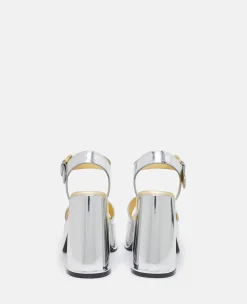 Skyla Double-Chromatic Mirrored Platform Sandals