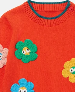 Smiling Flower Applique Jumper
