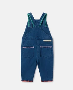 Smiling Flower Denim Dungarees
