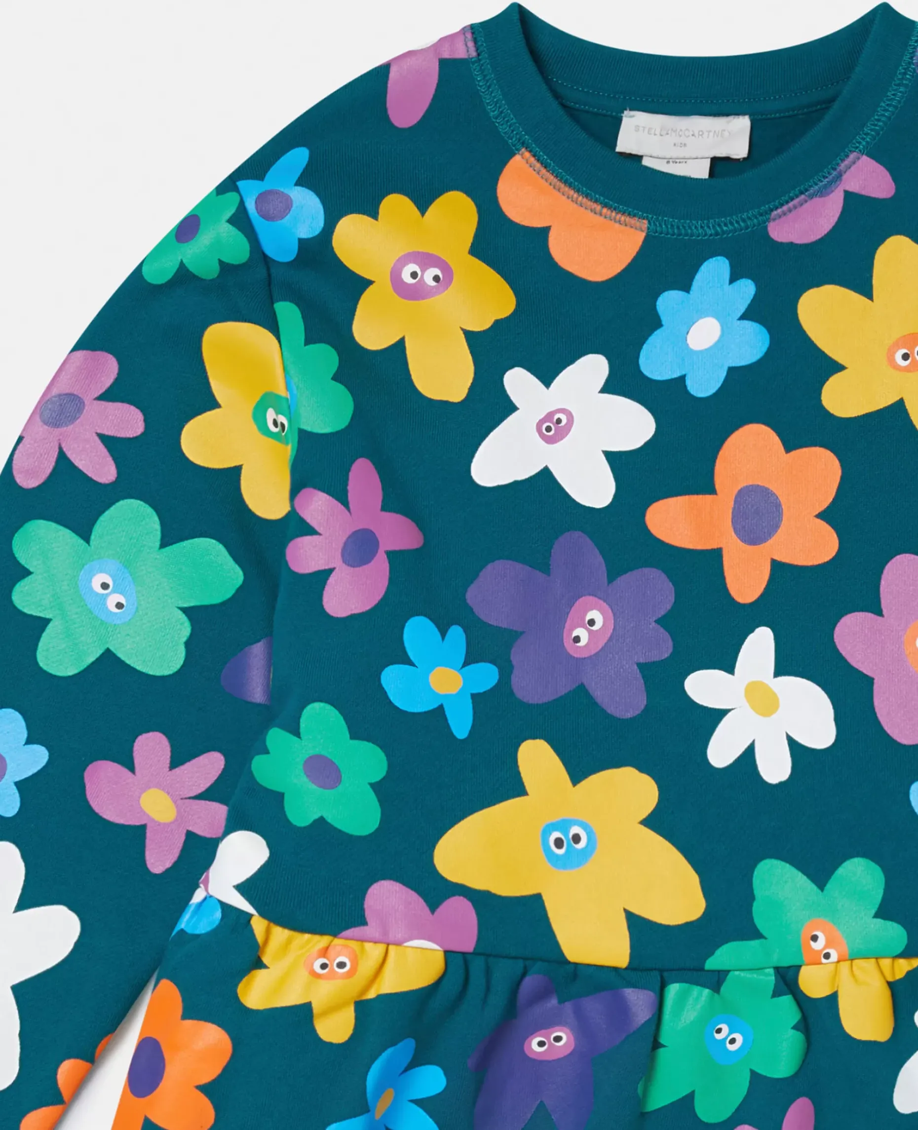 Smiling Flower Print Jersey Dress