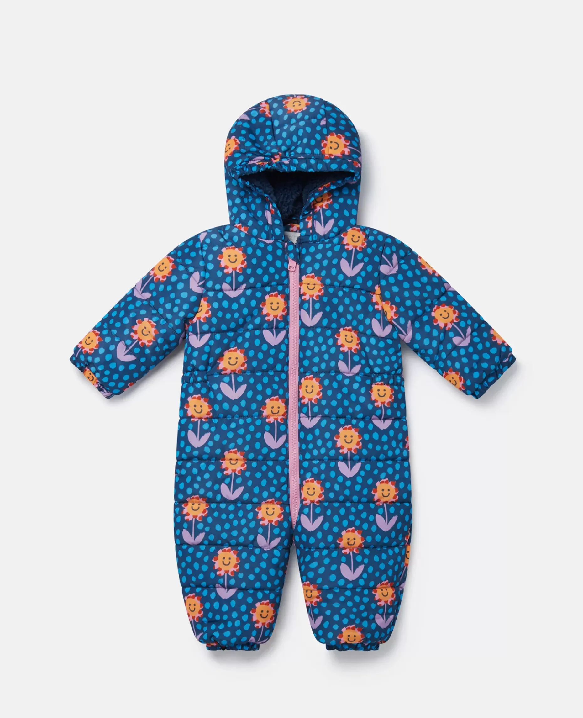 Smiling Flower Print Pramsuit