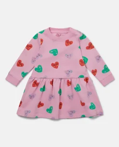 Smiling Heart Print Skater Dress