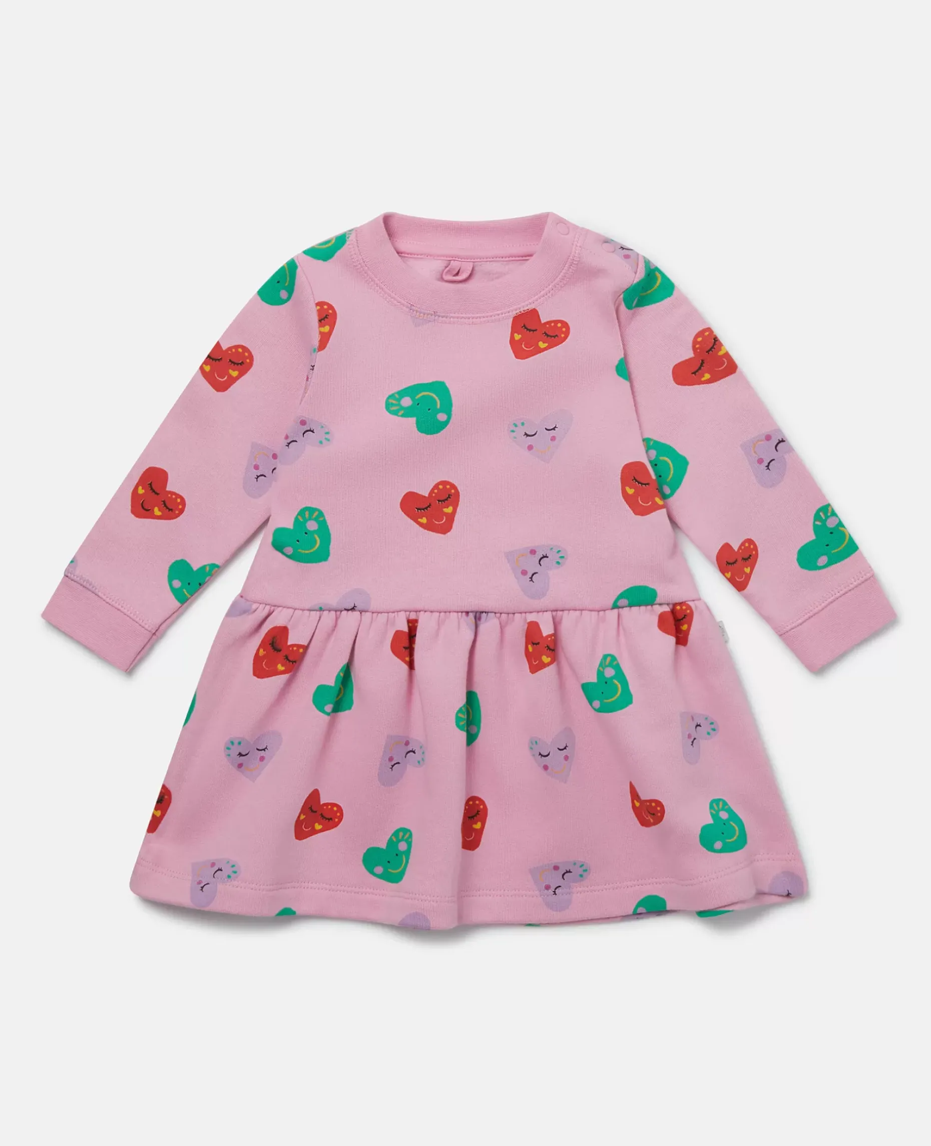 Smiling Heart Print Skater Dress