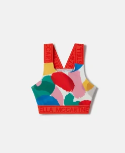 Smudge Print Sports Crop Top