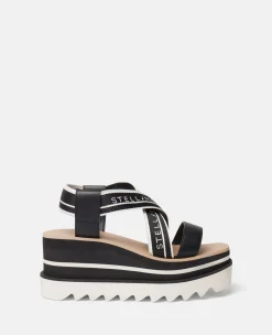 Sneak-Elyse Striped Platform Sandals