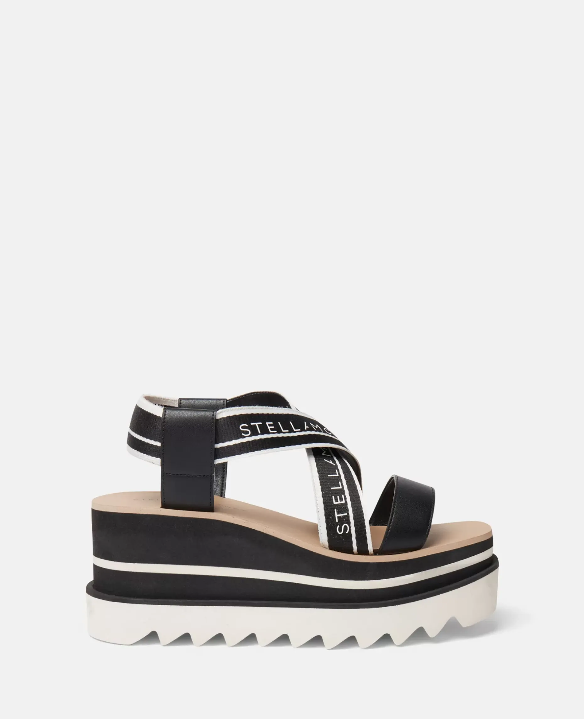 Sneak-Elyse Striped Platform Sandals