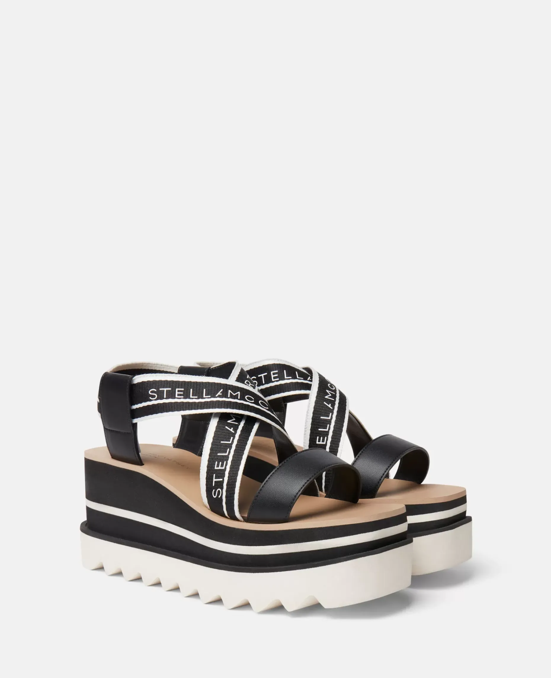 Sneak-Elyse Striped Platform Sandals
