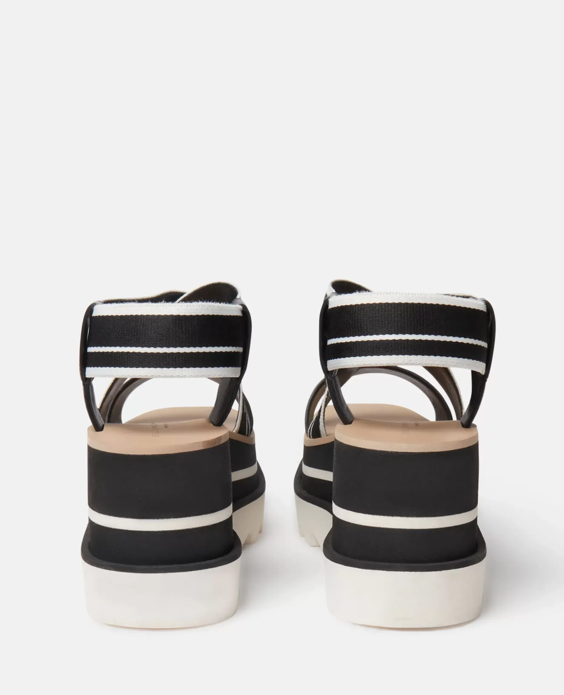 Sneak-Elyse Striped Platform Sandals