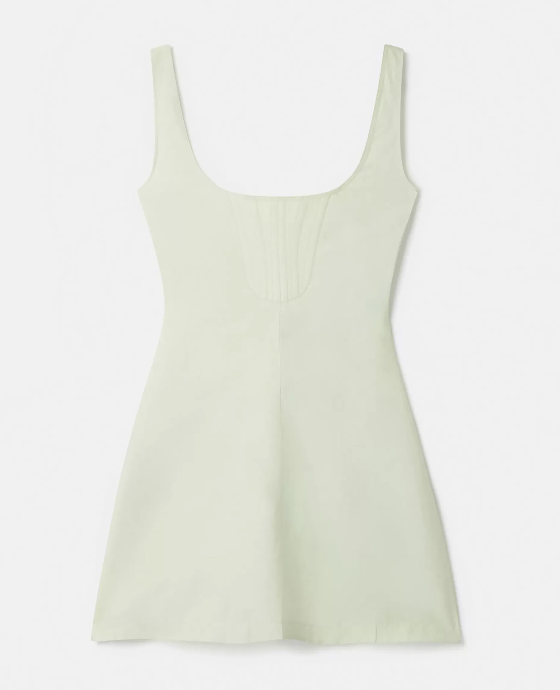 Square Neck Linen-Cotton Skater Dress