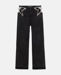 Star Cut-Out Low-Rise Jeans
