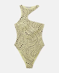 Star Print Cut-Out Swimsuit