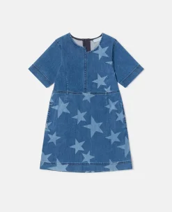 Star Print Denim Dress