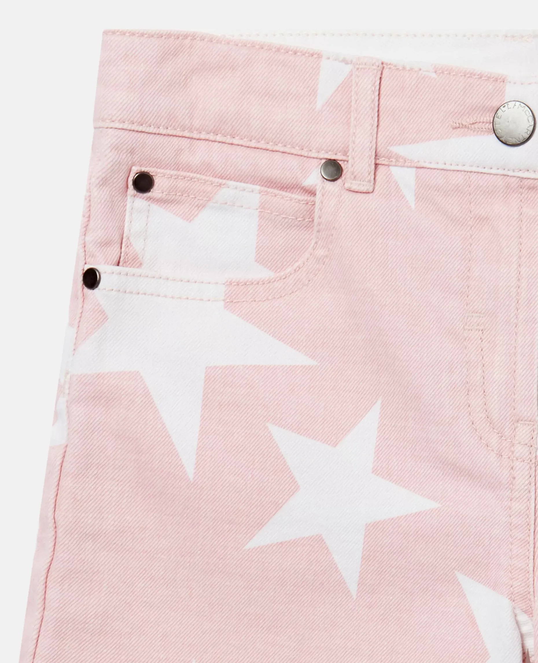 Star Print Denim Shorts