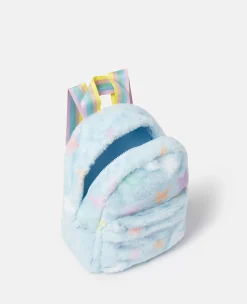 Star Print Fluffy Backpack