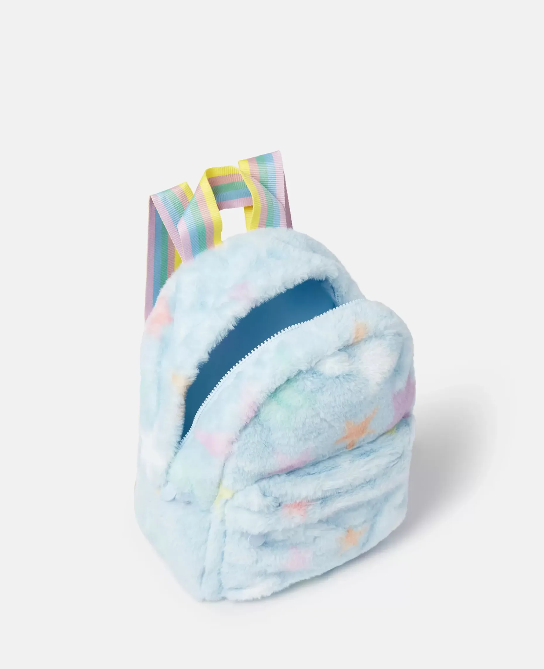 Star Print Fluffy Backpack