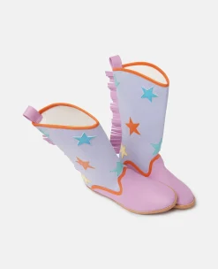 Star Print Fringed Cowboy Boots