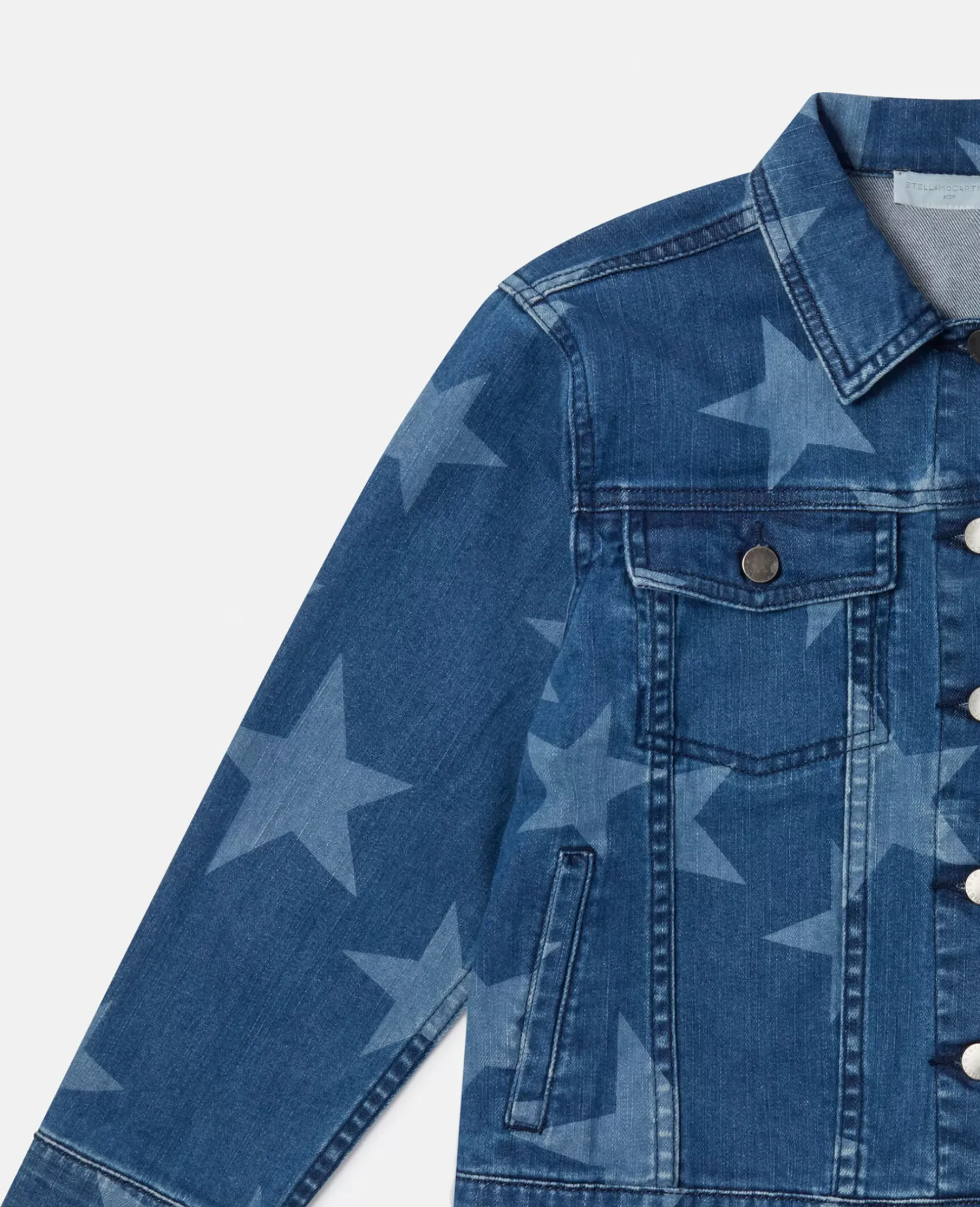 Star Print Oversized Denim Jacket