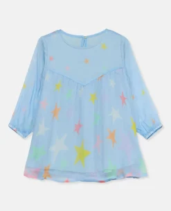 Star Print Silk Dress
