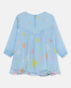 Star Print Silk Dress