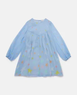 Star Print Silk Dress
