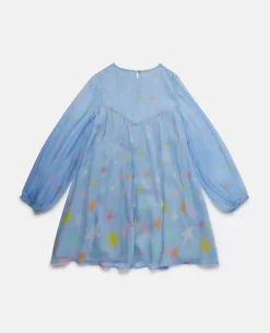 Star Print Silk Dress