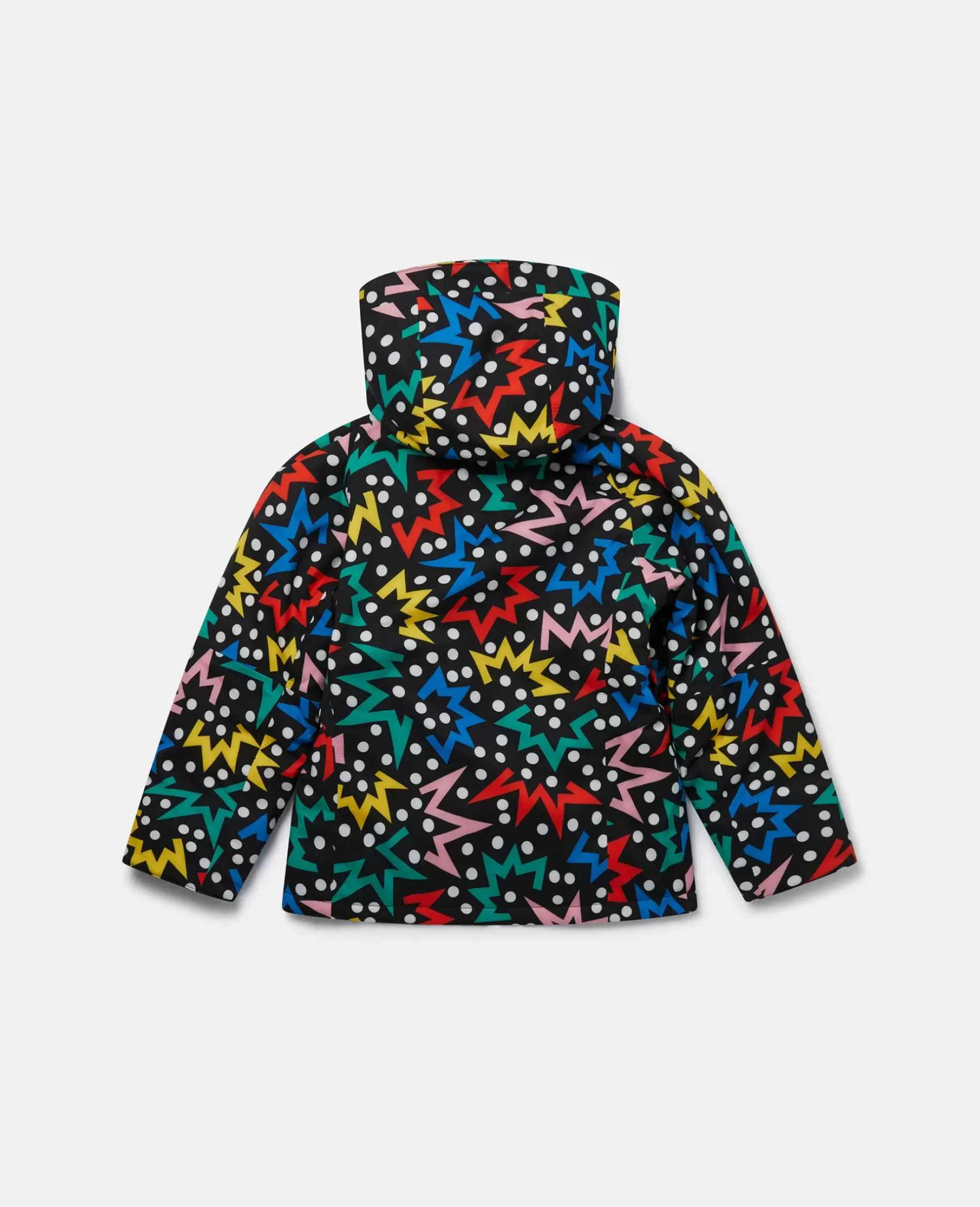 Starburst Print Hooded Puffer Coat