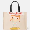 Stop The Bombs Print Cotton Canvas Tote Bag