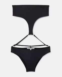 String Bandeau Cut-Out Swimsuit