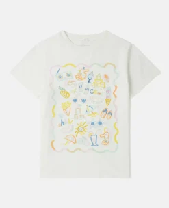 Summer Doodles Motif T-Shirt