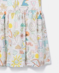 Summer Doodles Print Shirt Dress