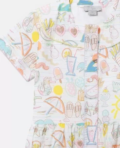 Summer Doodles Print Shirt Dress