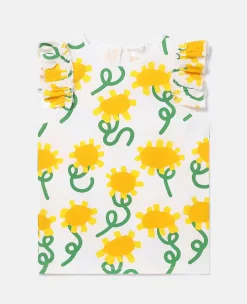 Sunflower Print Sleeveless Top