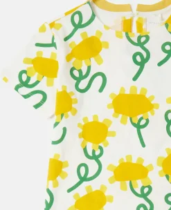 Sunflower Print T-Shirt Dress