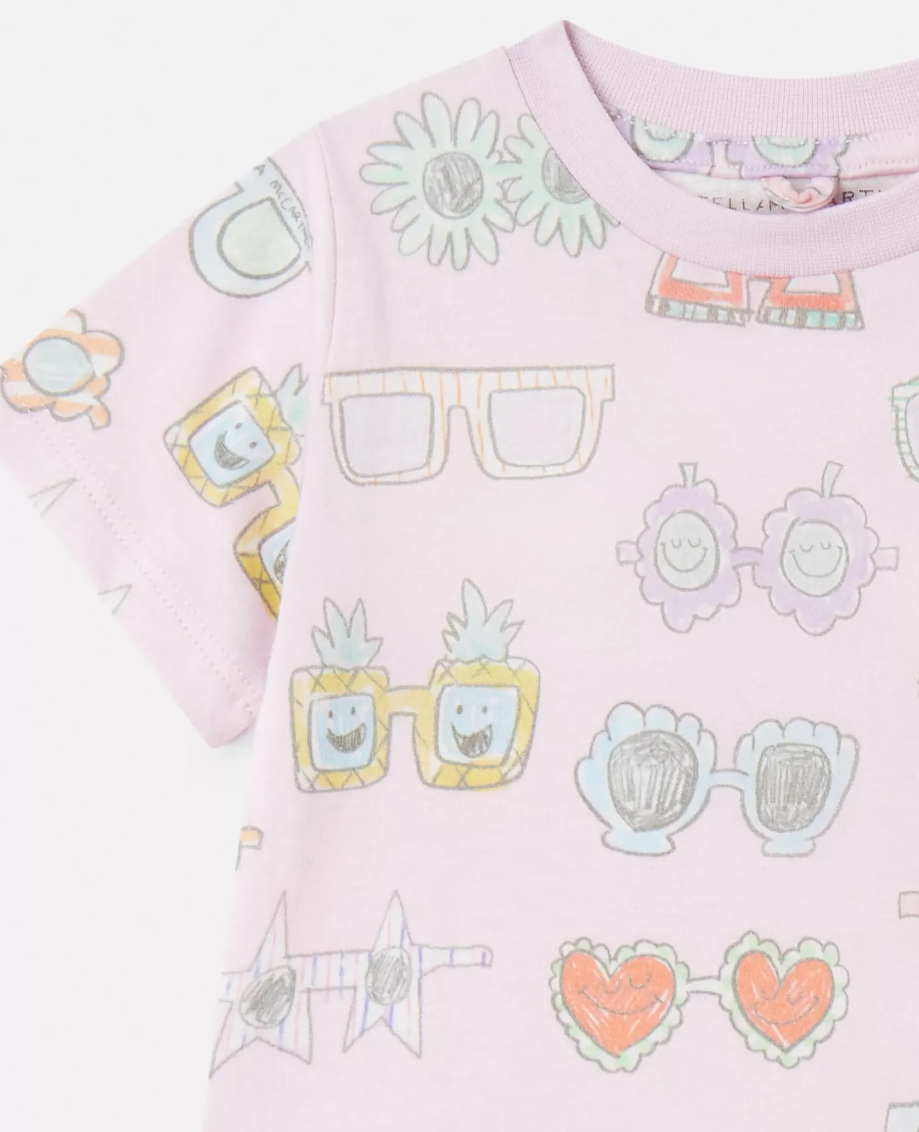 Sunglasses Doodle Print Frilled Dress