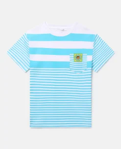 Sunshine Motif Striped T-Shirt
