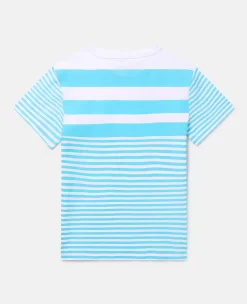 Sunshine Motif Striped T-Shirt