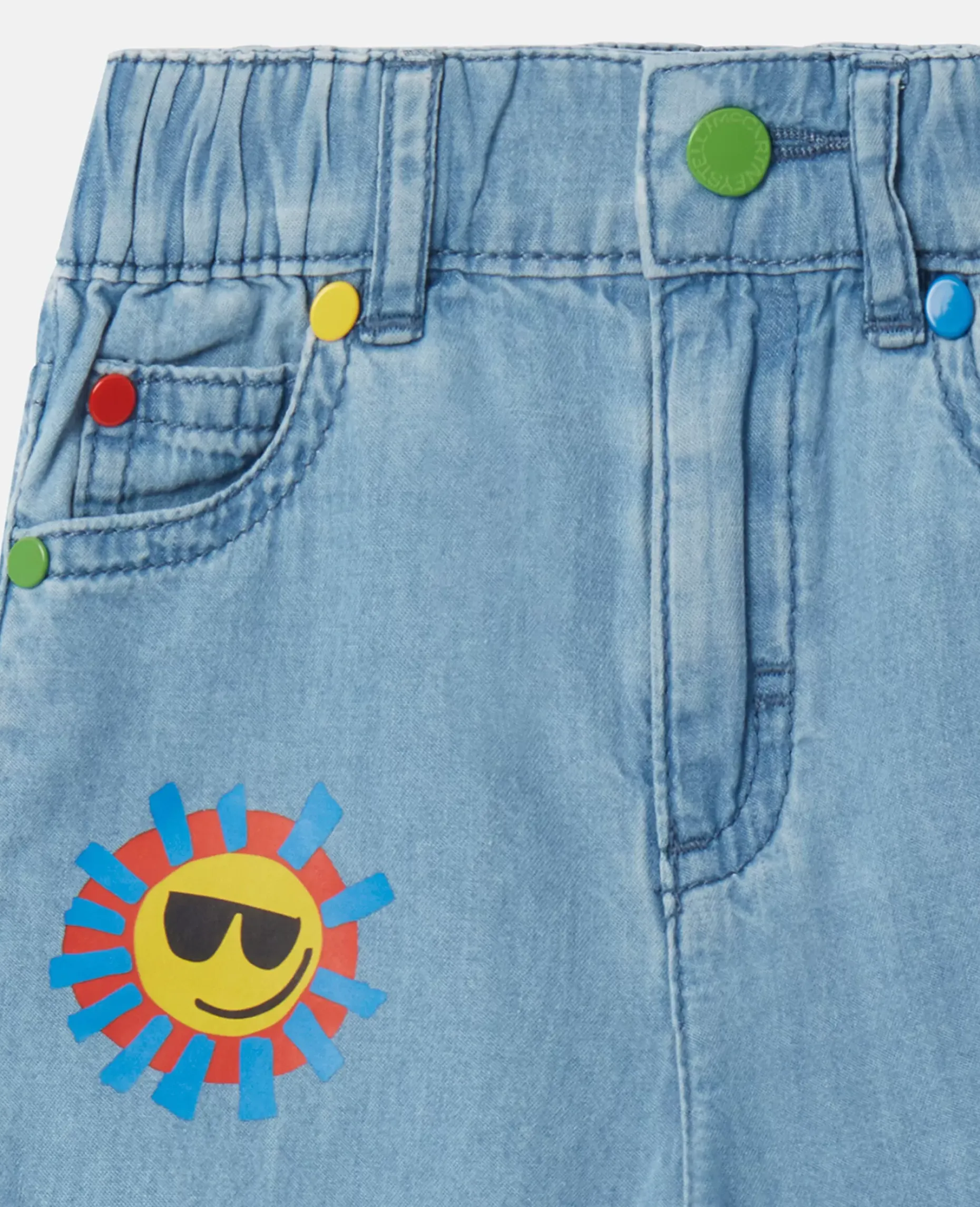 Sunshine Print Denim Shorts