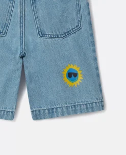 Sunshine Print Denim Shorts